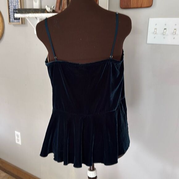 Intimately free people velvet spaghetti strap tank top size large hunter green w - Picture 4 of 8